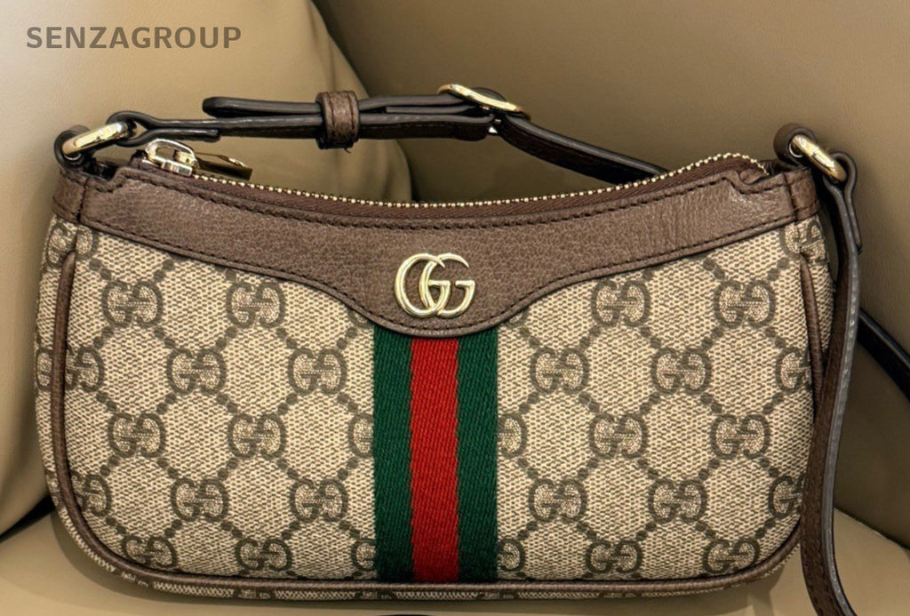 Gucci Ophidia Mini Shoulder Bag Crossbody Beige Brown Gold Women Classic