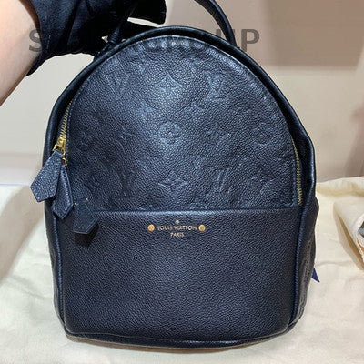 Louis Vuitton Black Monogram Leather Backpack Unisex Classic