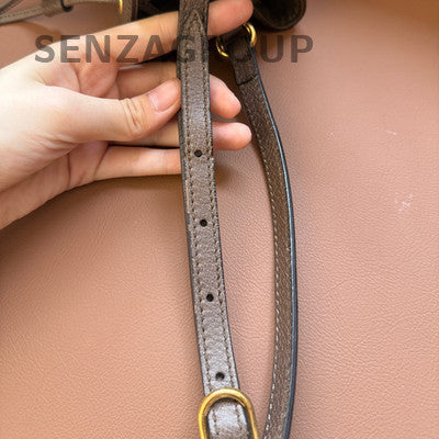 Gucci Ophidia Mini Bucket Bag Brown Gold Buckle Shoulder Crossbody