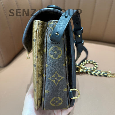 Louis Vuitton Monogram Canvas Backpack Messenger Bag Brown Gold Hardware