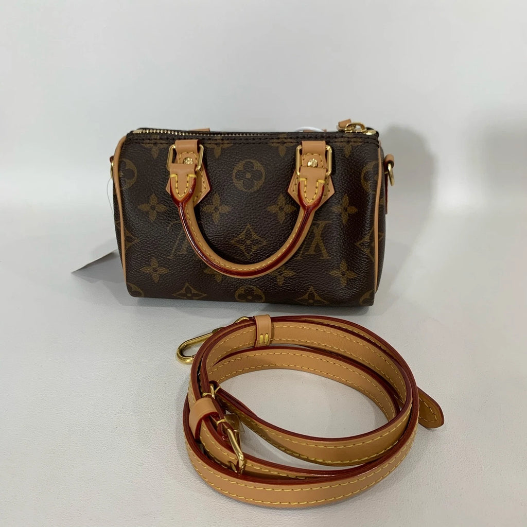 Louis Vuitton Speedy Nano Canvas Shoulder Bag For Women
