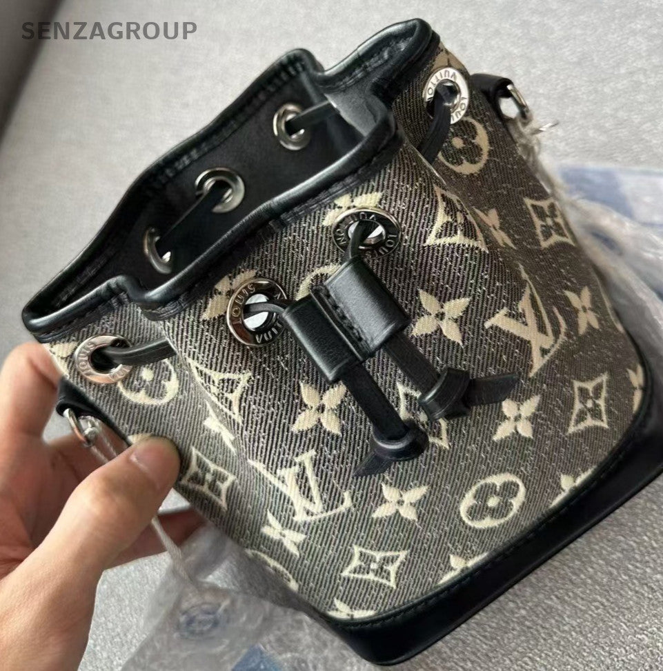 Louis Vuitton Noe Nano Denim Bucket Drawstring Top Handle Shoulder bag Women