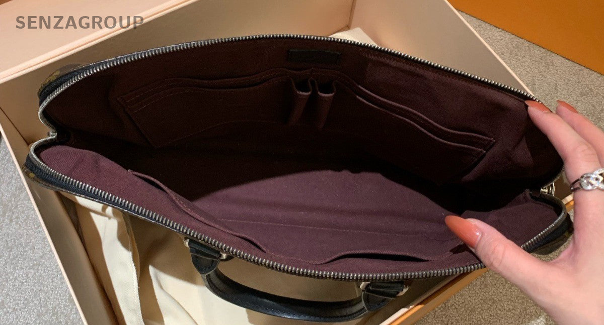 Louis Vuitton Briefcase Monogram Top Handle Handbag Brown Classic