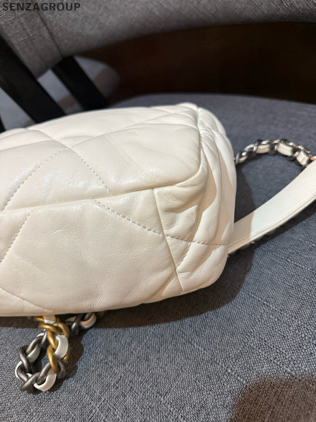 Chanel 19 Small Quilted Lambskin Chain Shoulder Crossbody Bag Women