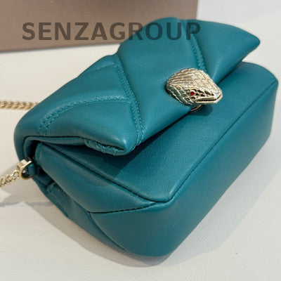 Bvlgari Serpenti Cabochon Mini Crossbody Bag Green Gold Clasp