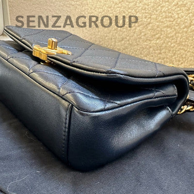Chanel 21 Navy Blue Calfskin Chain Shoulder Crossbody Bag Gold Hardware