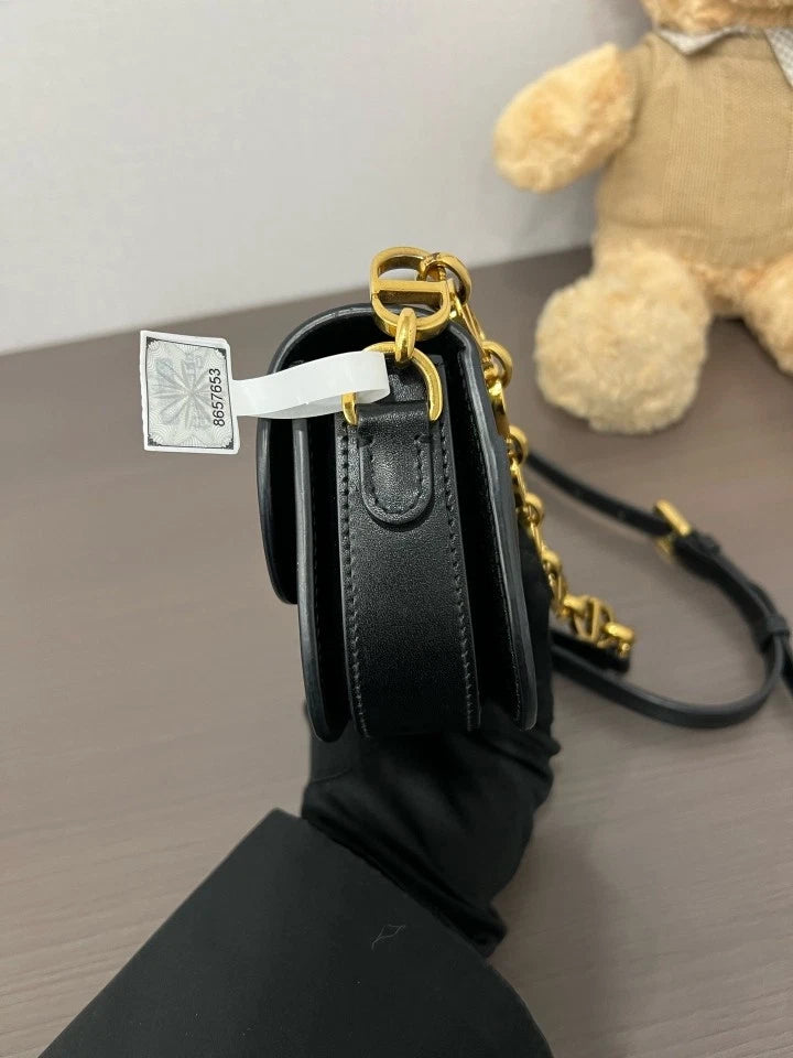 Dior Black Leather Montaigne Avenue30 Shoulder Bag For Women