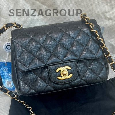 Chanel Quilted Classic Flap Chain Shoulder Bag Black Gold