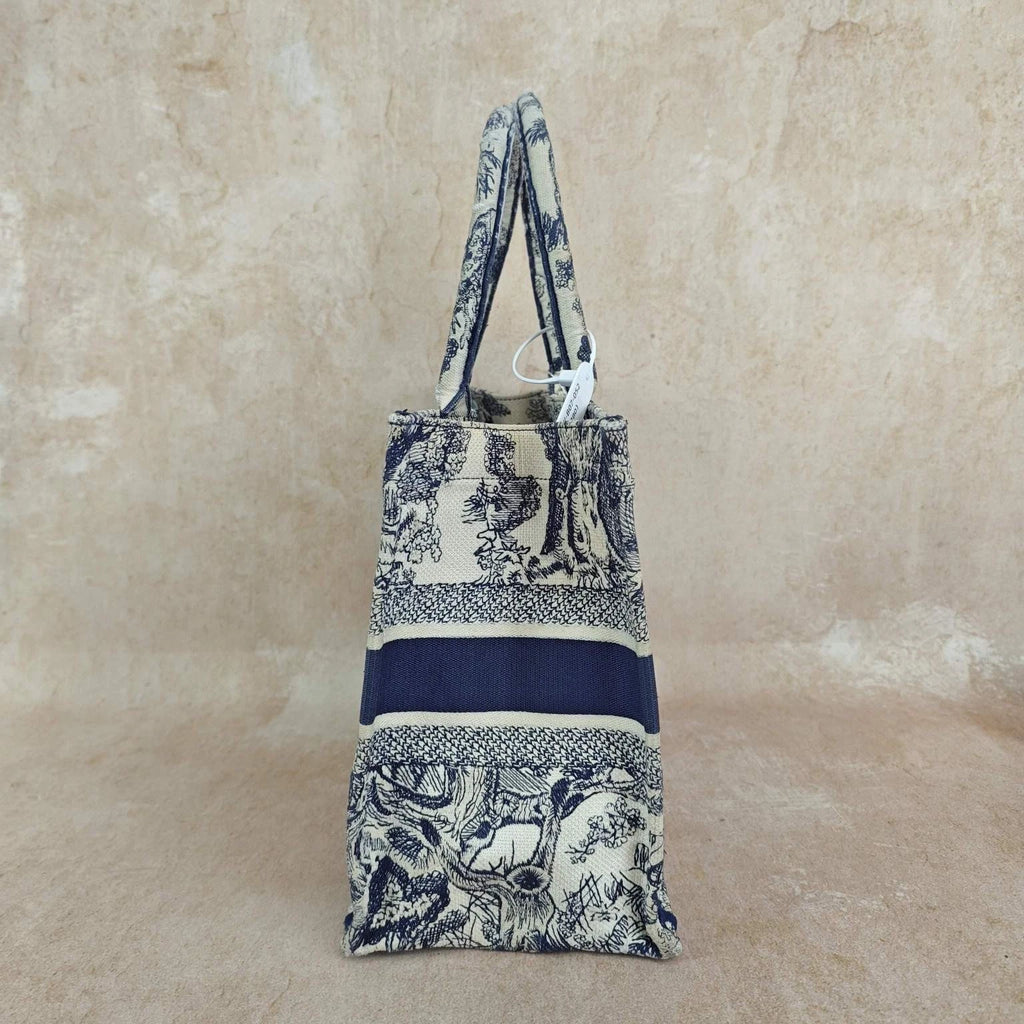Dior Embroidered Canvas Medium Book Tote Handbag For Women
