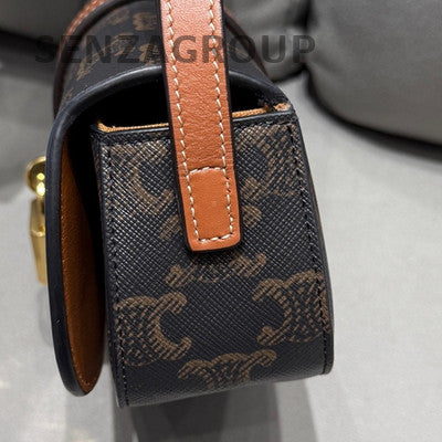 Celine Tabou Shoulder Bag Brown Gold Hardware Classic Women's Fashion