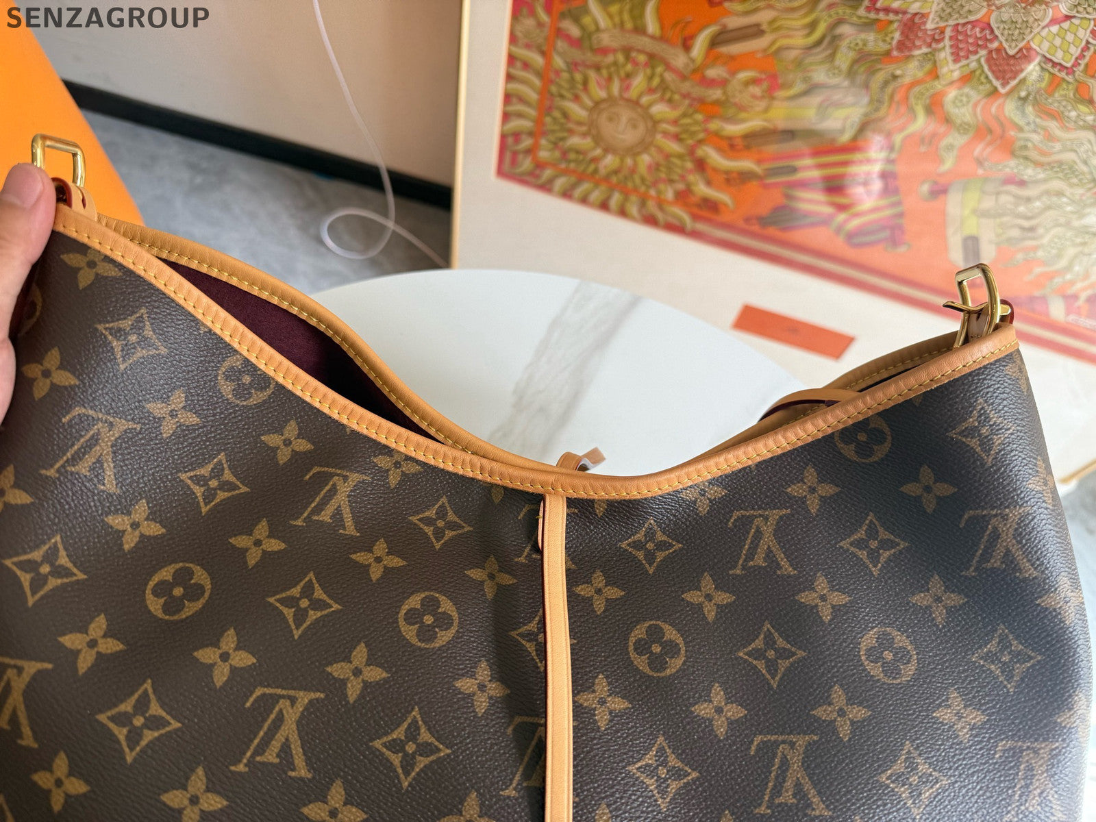 Louis Vuitton Carryall MM Monogram Shoulder Bag - Brown Classic Women's