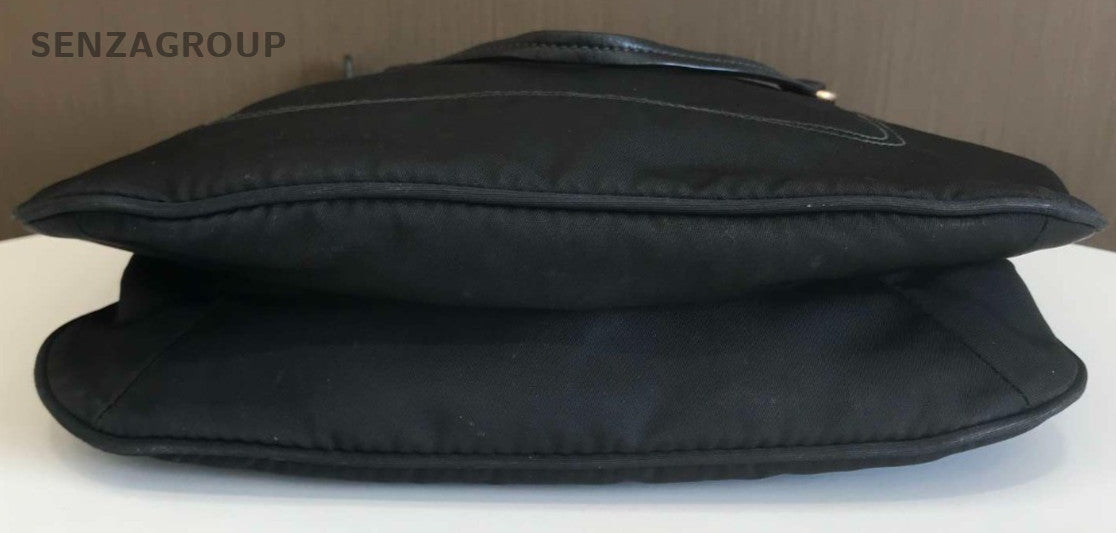 Prada Nylon Hobo Shoulder Bag Crossbody Black Gold Women Classic