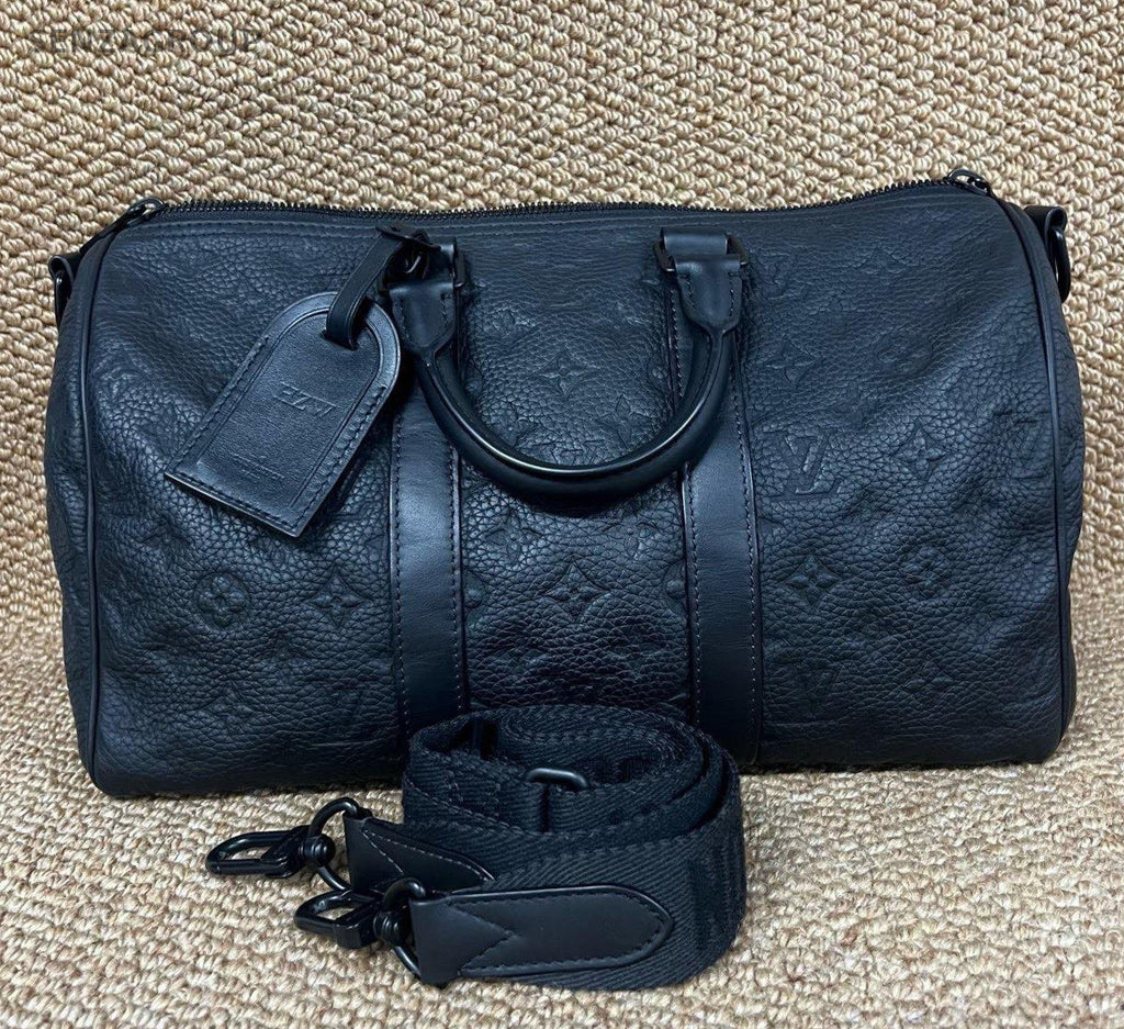 Louis Vuitton Keepall 35 Monogram Top Handle Bag Crossbody Unisex Adults  Black