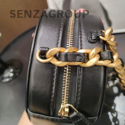Chanel 19 Bag Black Gold Quilted Lambskin Chain Crossbody - Women's Fashion