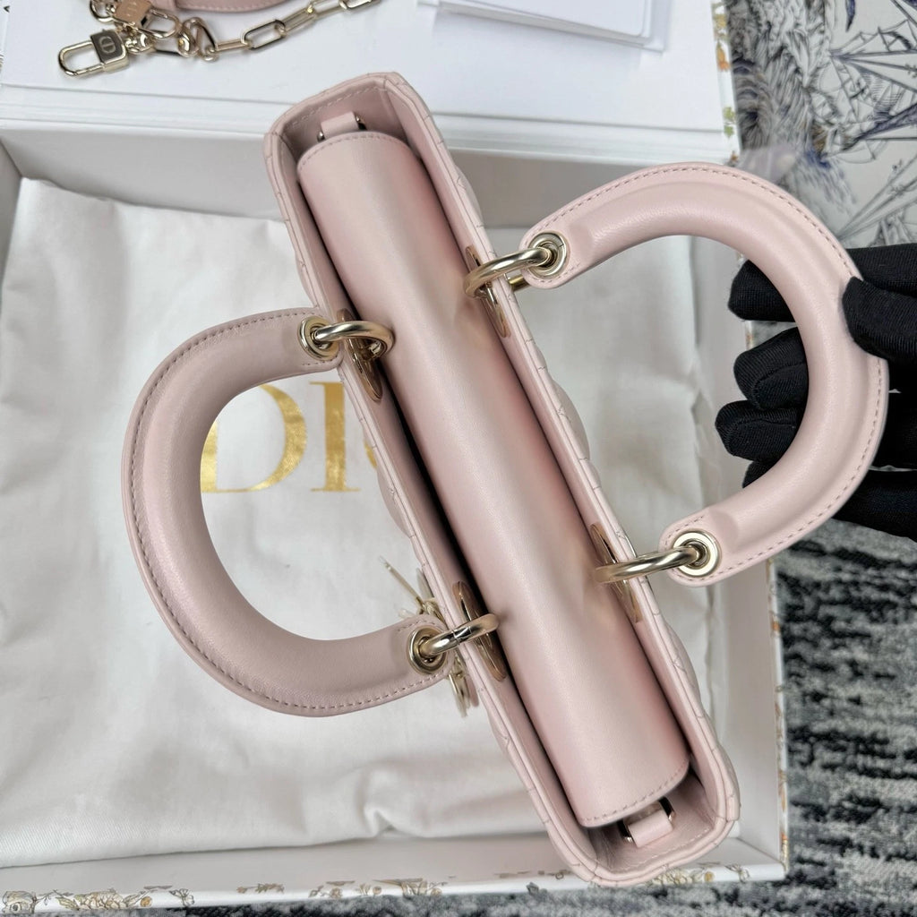 Dior Lady Dior Pink Shoulder Bag Excellent