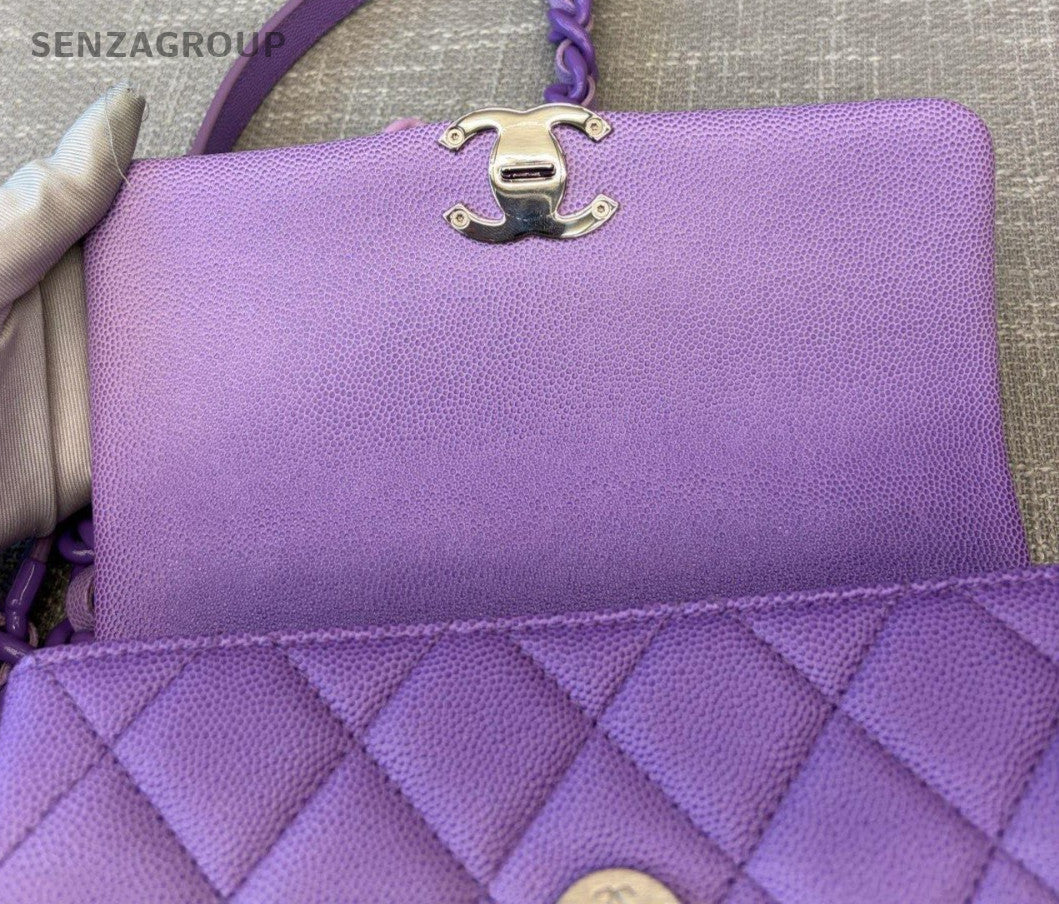 Chanel Diamond Mini Chain Shoulder Bag Purple Women Classic Fashion
