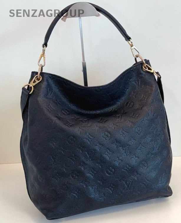 Louis Vuitton Hobo Black Monogram Empreinte 2way Shoulder Handbag Women