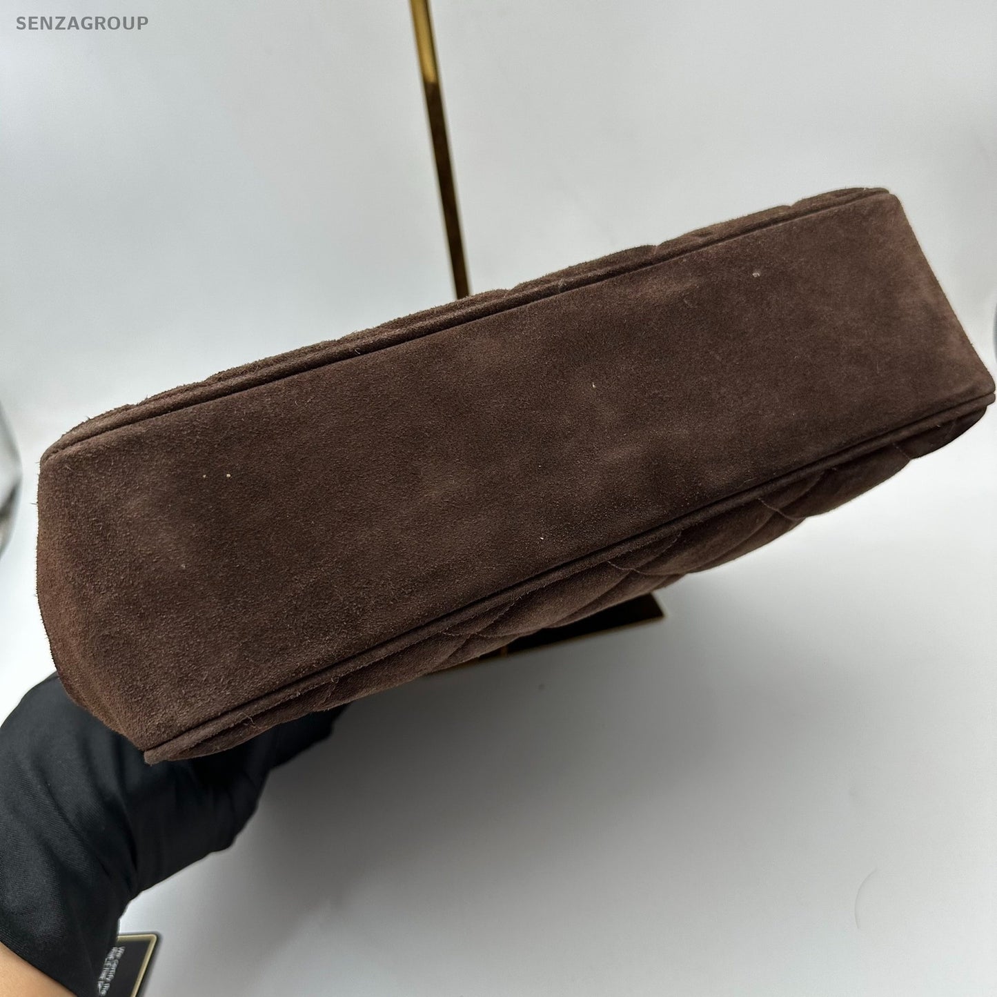 Vintage CHANEL Brown Suede Tote Shoulder Bag for Women
