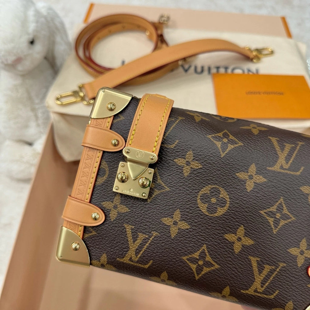 Louis Vuitton Canvas Small Side Trunk Crossbody Handbag For Women