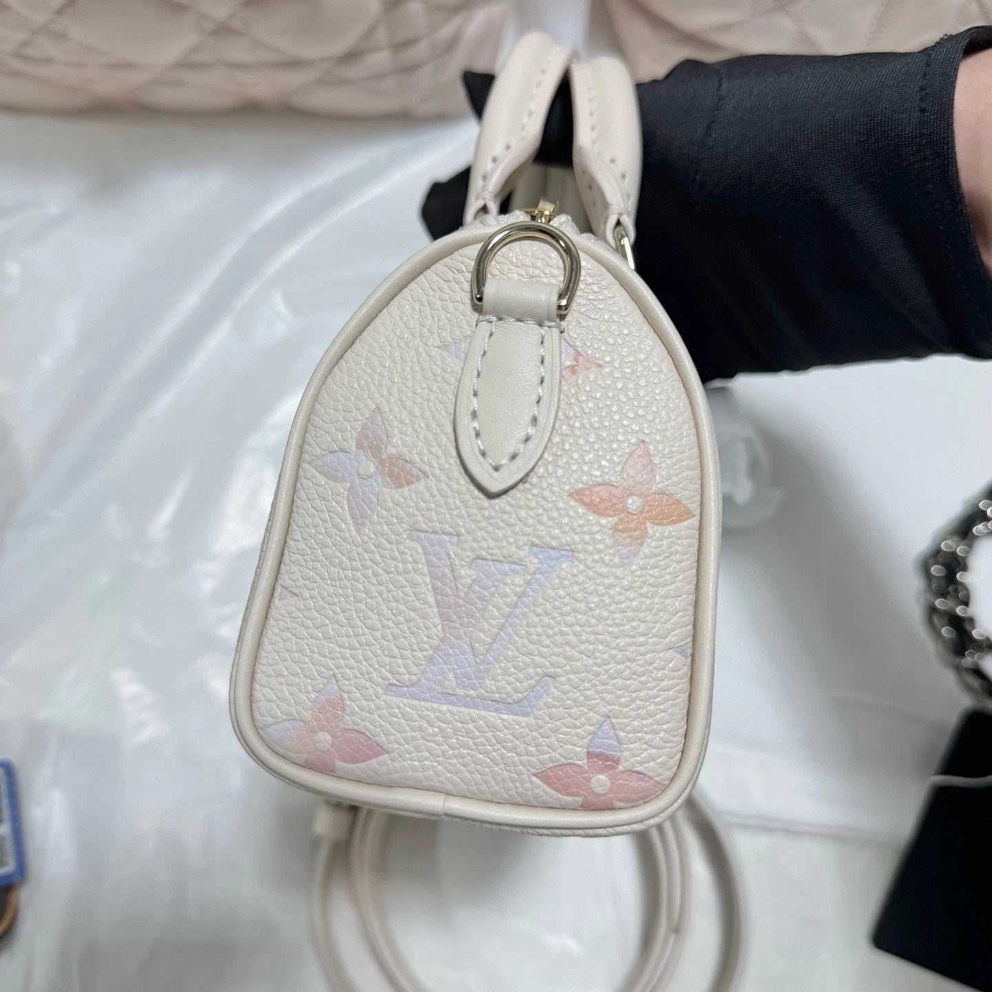 Louis Vuitton Canvas Speedy Nano Gradient Purple Handbag Excellent