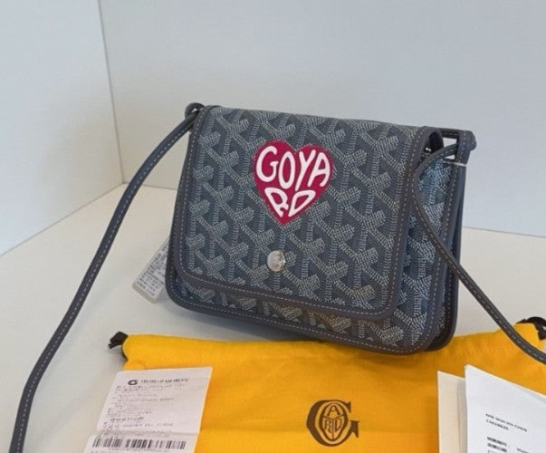 Goyard Plumet woc Envelope Monogram Crossbody bag Grey Brand NEW