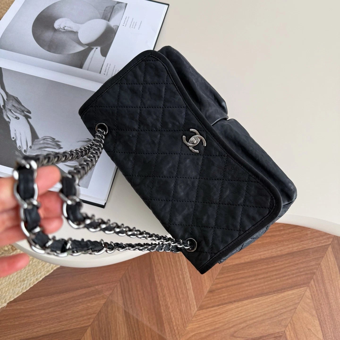 Chanel Airport Series Double Pocket Shoulder Bag Daily Crossbody Tote Black