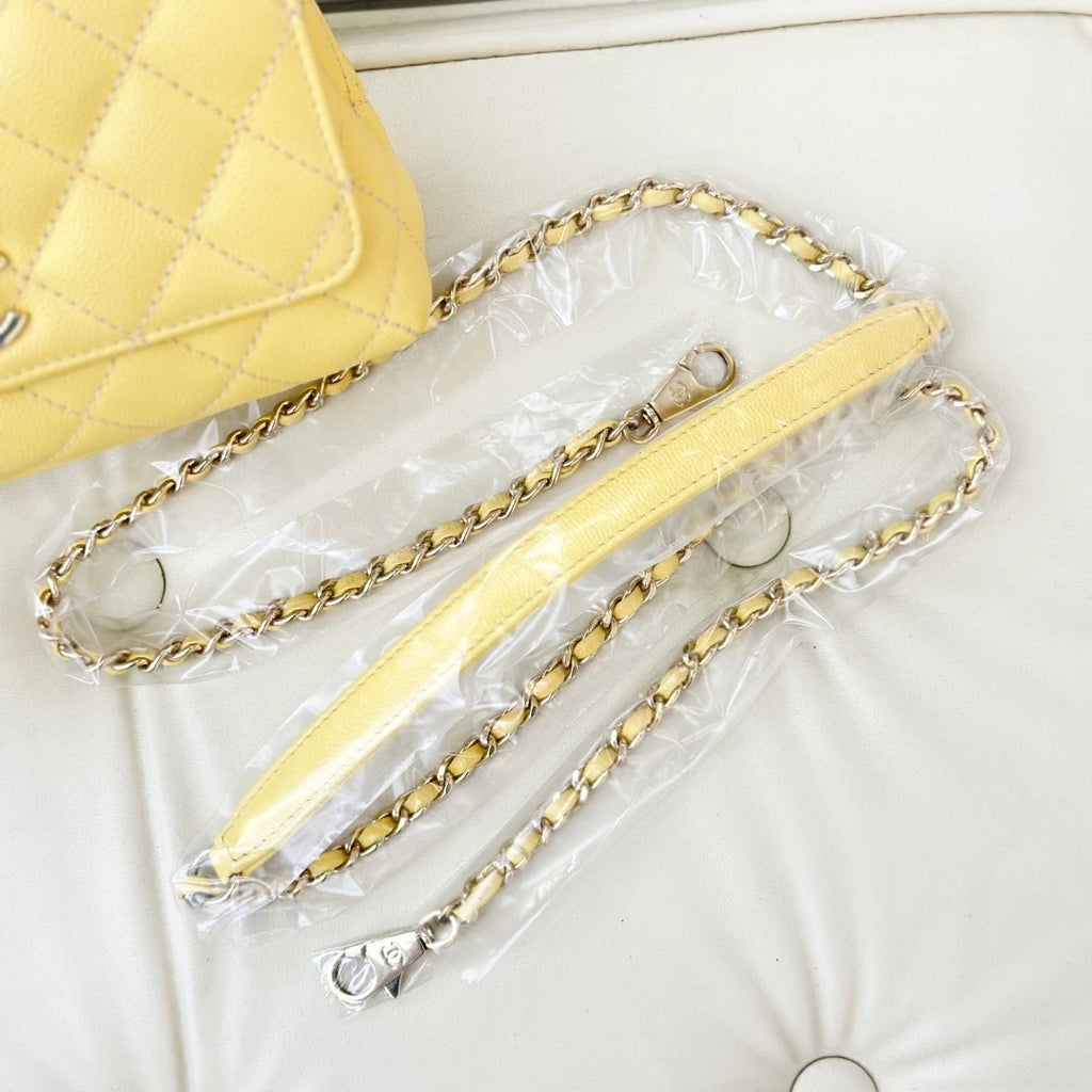 Chanel Coco Handle Mini Calfskin Top Handle Chain Crossbody Yellow Gold S