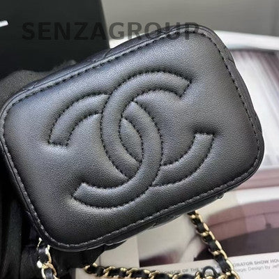 Chanel Black Gold Lambskin Mini Chain Shoulder Crossbody Bag Classic