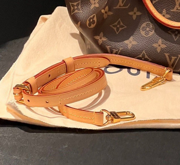 Louis Vuitton Monogram Canvas PM Top Handle Crossbody Brown Gold  Women Classic