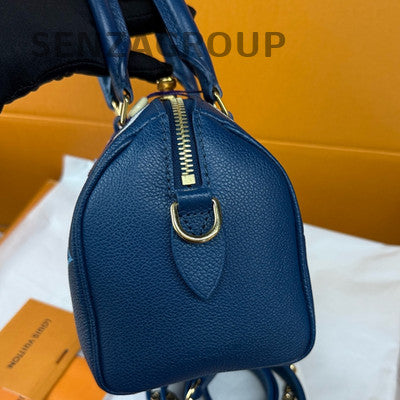 Louis Vuitton Speedy 20 Monogram Blue Gold Handbag Shoulder Bag Women Classic