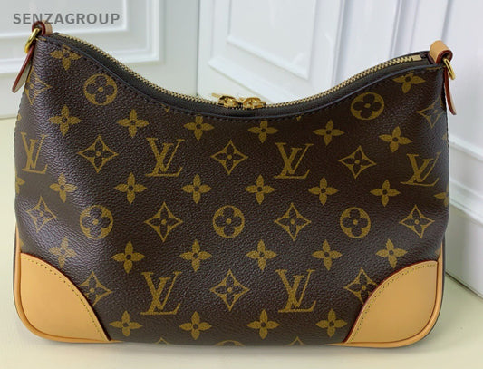 Louis Vuitton Monogram Chain Shoulder Bag Crossbody Brown Red Gold Women Classic