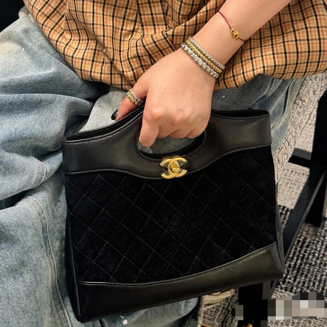 Chanel 31Bag PM Chain Top Handle Shoulder Crossbody Bag Black Women S