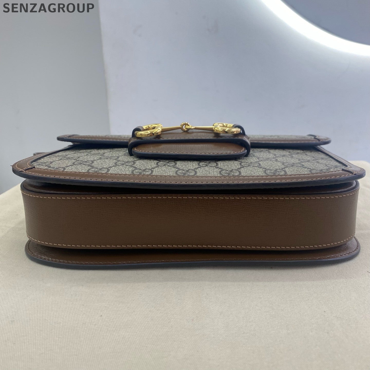 Gucci 1955 GG Supreme Horsebit Shoulder Crossbody Bag Unisex Classic