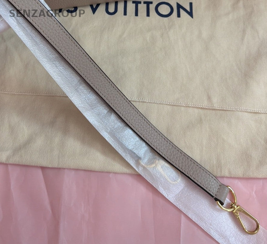Louis Vuitton Capucines BB Gray Gold Top Handle Bag Crossbody Women Classic
