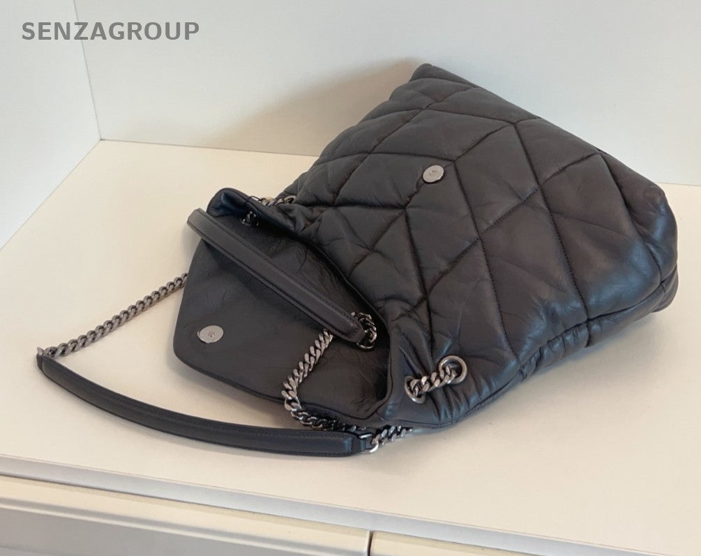 YSL Saint Laurent  LouLou Purffer GM Chain Shoulder bag Gray Silver Women