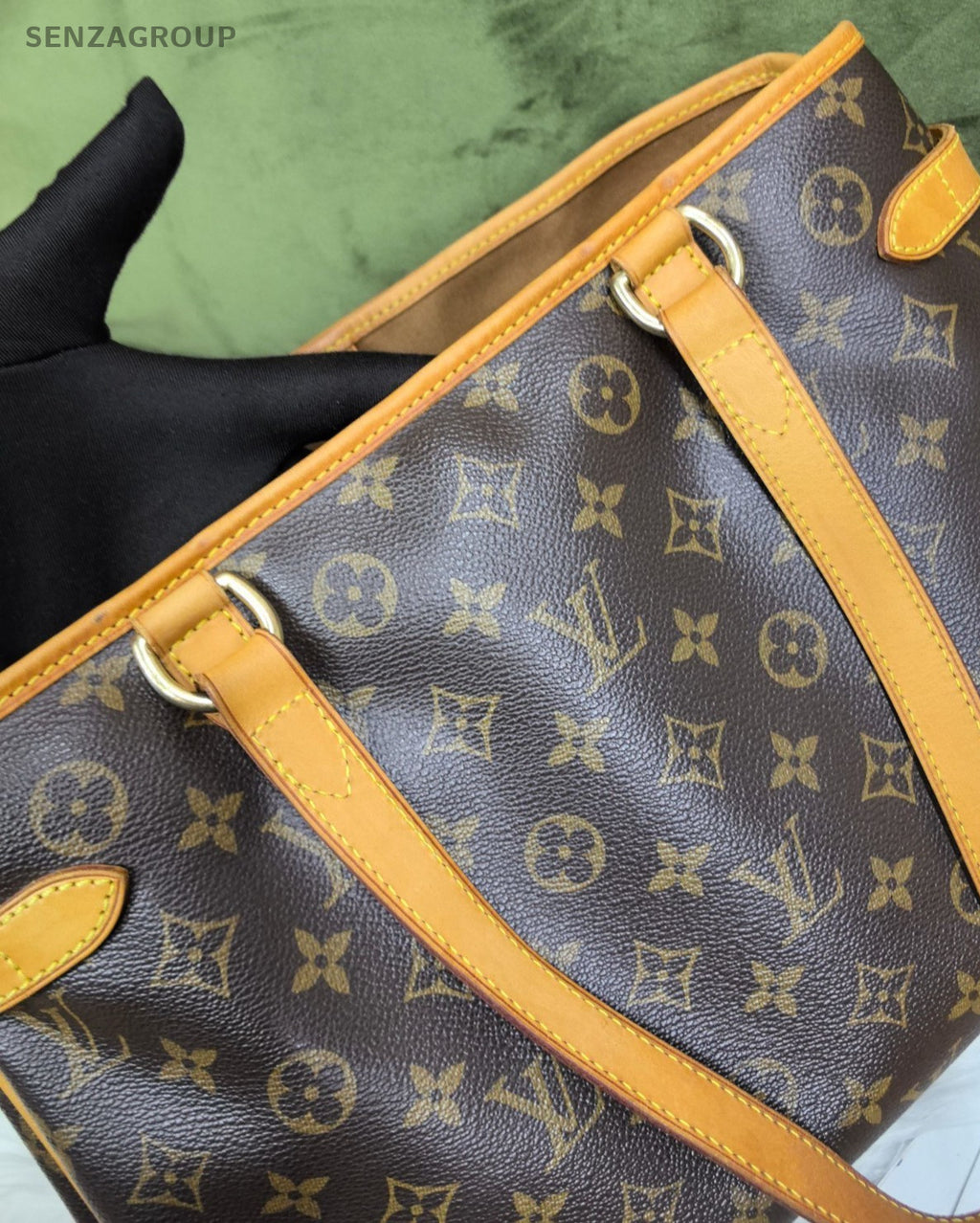 Louis Vuitton Monogram Tote Shoulder Bag Women Brown