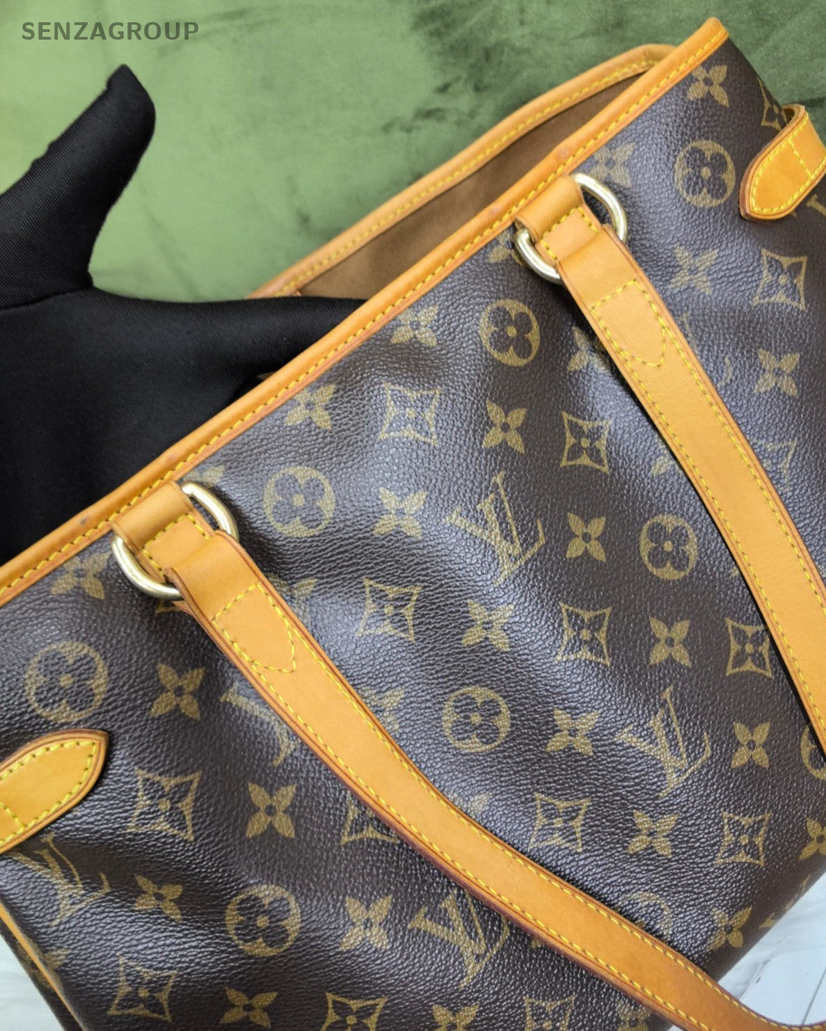 Louis Vuitton Monogram Tote Shoulder Bag Women Brown