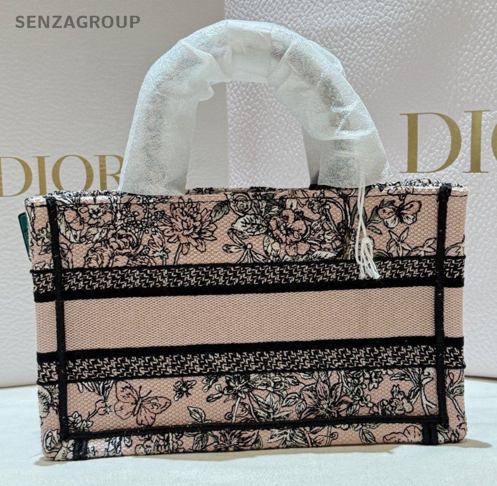 Christian Dior Flowers Calendar Allover Mini Tote Top Handle Bag Pink Women
