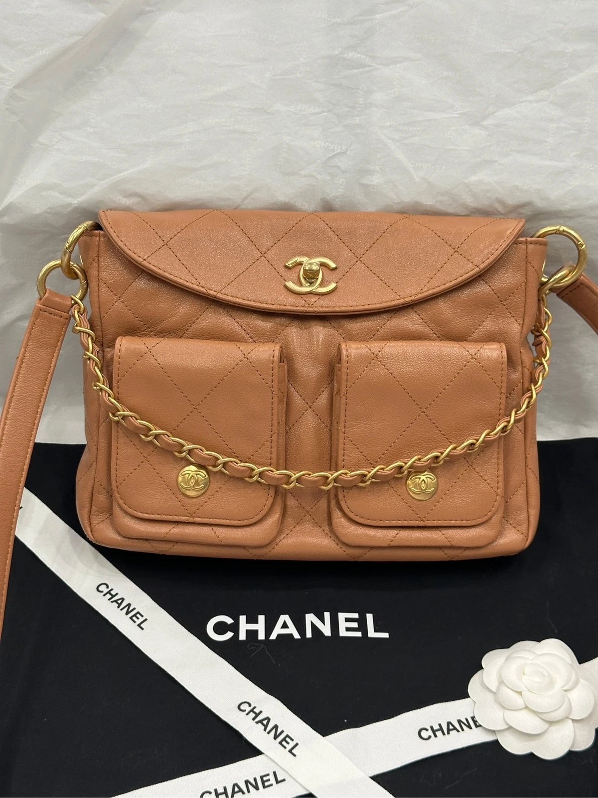 CHANEL Caramel Small Hobo Underarm Shoulder Bag For Women