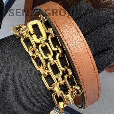 Louis Vuitton Daphne Medium Monogram Brown Gold Chain Shoulder Bag
