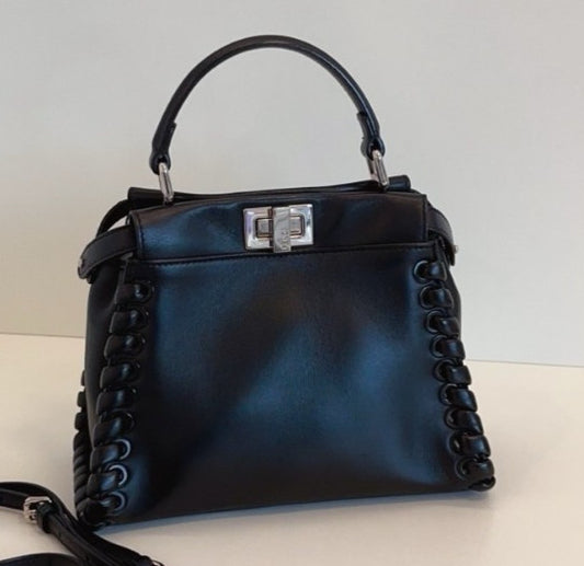 FENDI mini Peekaboo Limited Edition Knitted binding tape 2WAY Shoulder Handbag