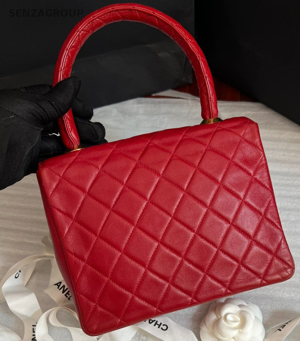CHANEL Classic Kelly Red gold Top handle handbag