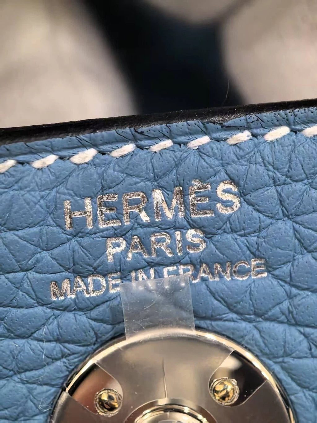 Hermes Mini Lindy Denim Blue Silver Crossbody Bag For Women