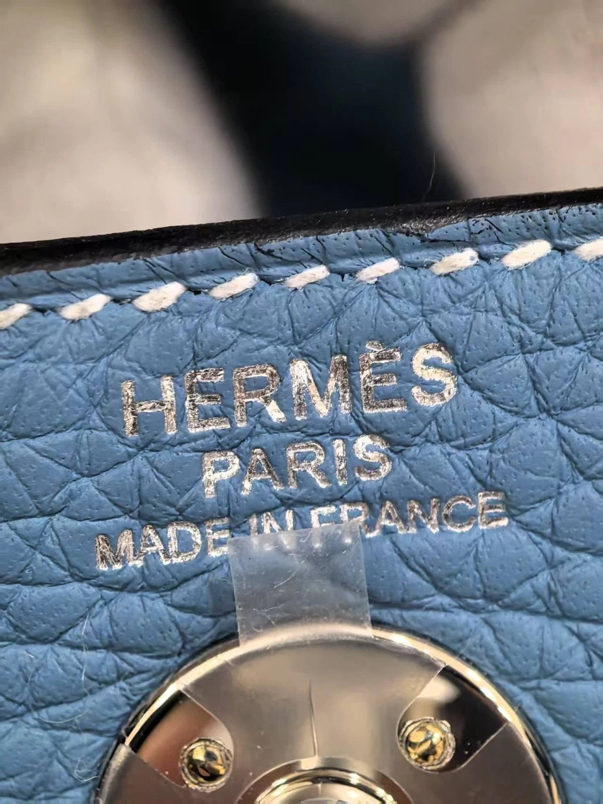 Hermes Mini Lindy Denim Blue Silver Crossbody Bag For Women