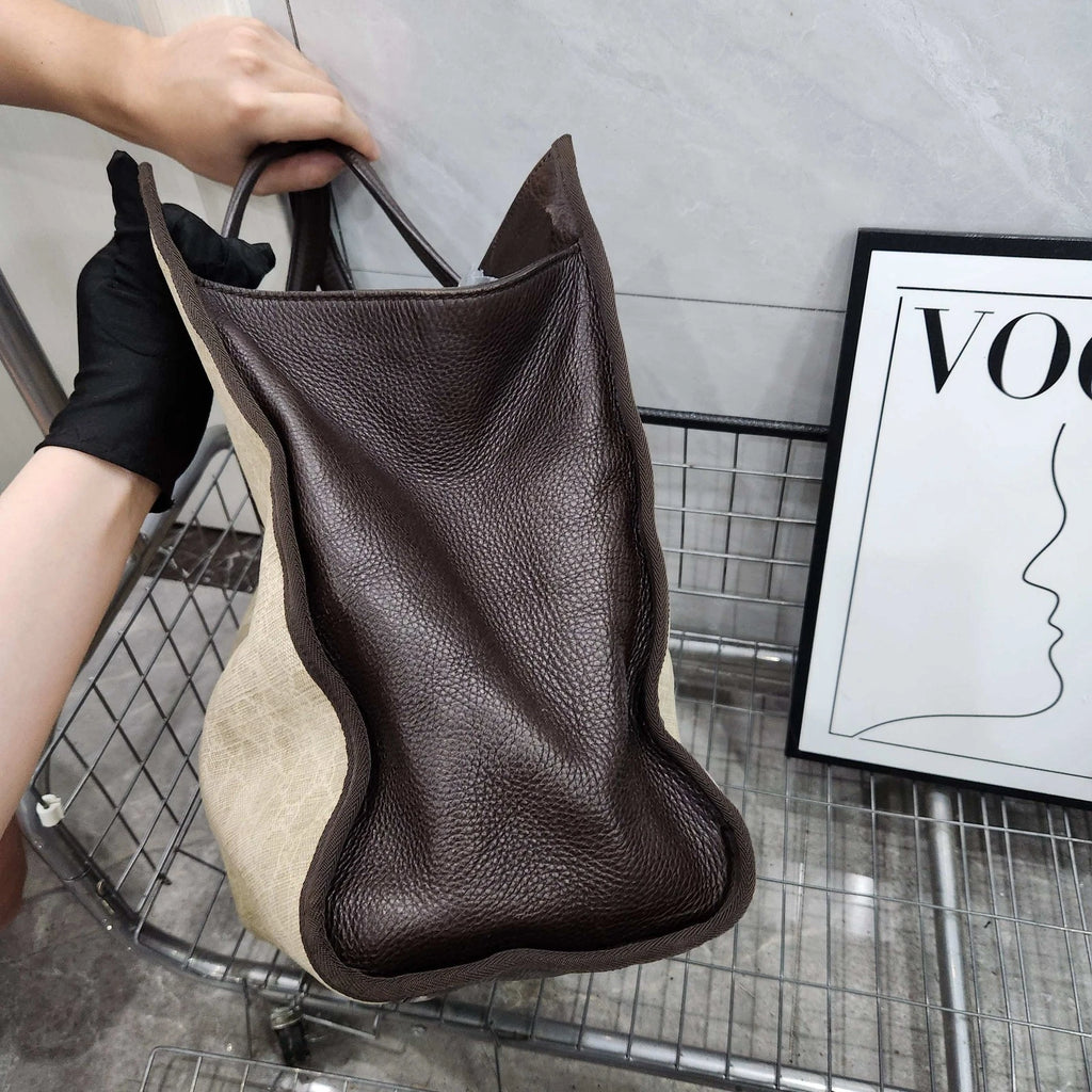 Gucci Beige Canvas Monogram Tote Handbag For Women