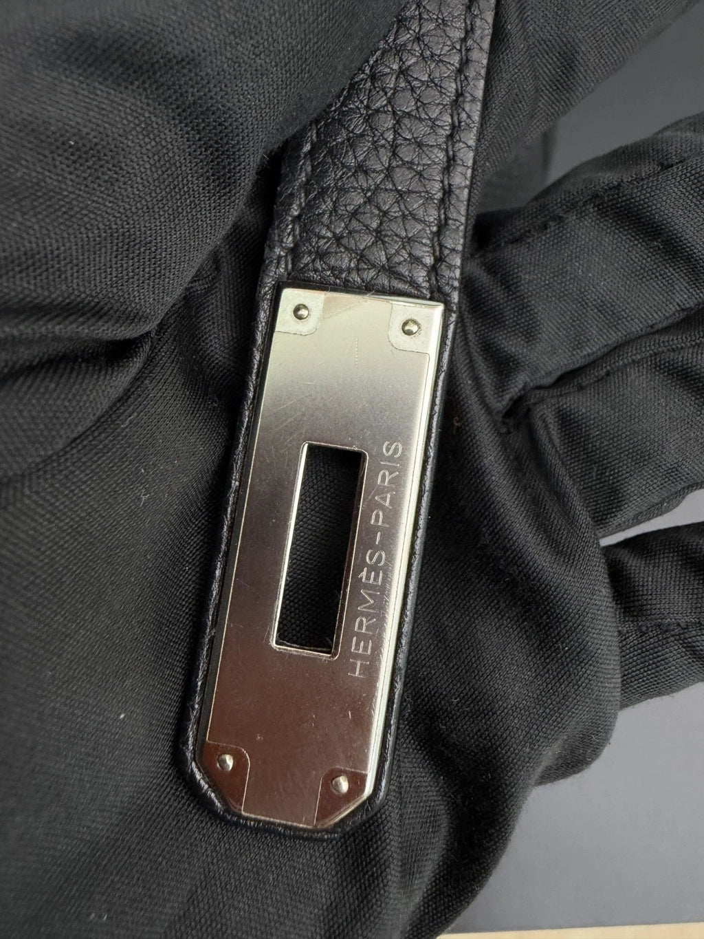 Authentic Hermes Kelly 32 Togo Tote Top Handle Crossbody Bag Black SHD