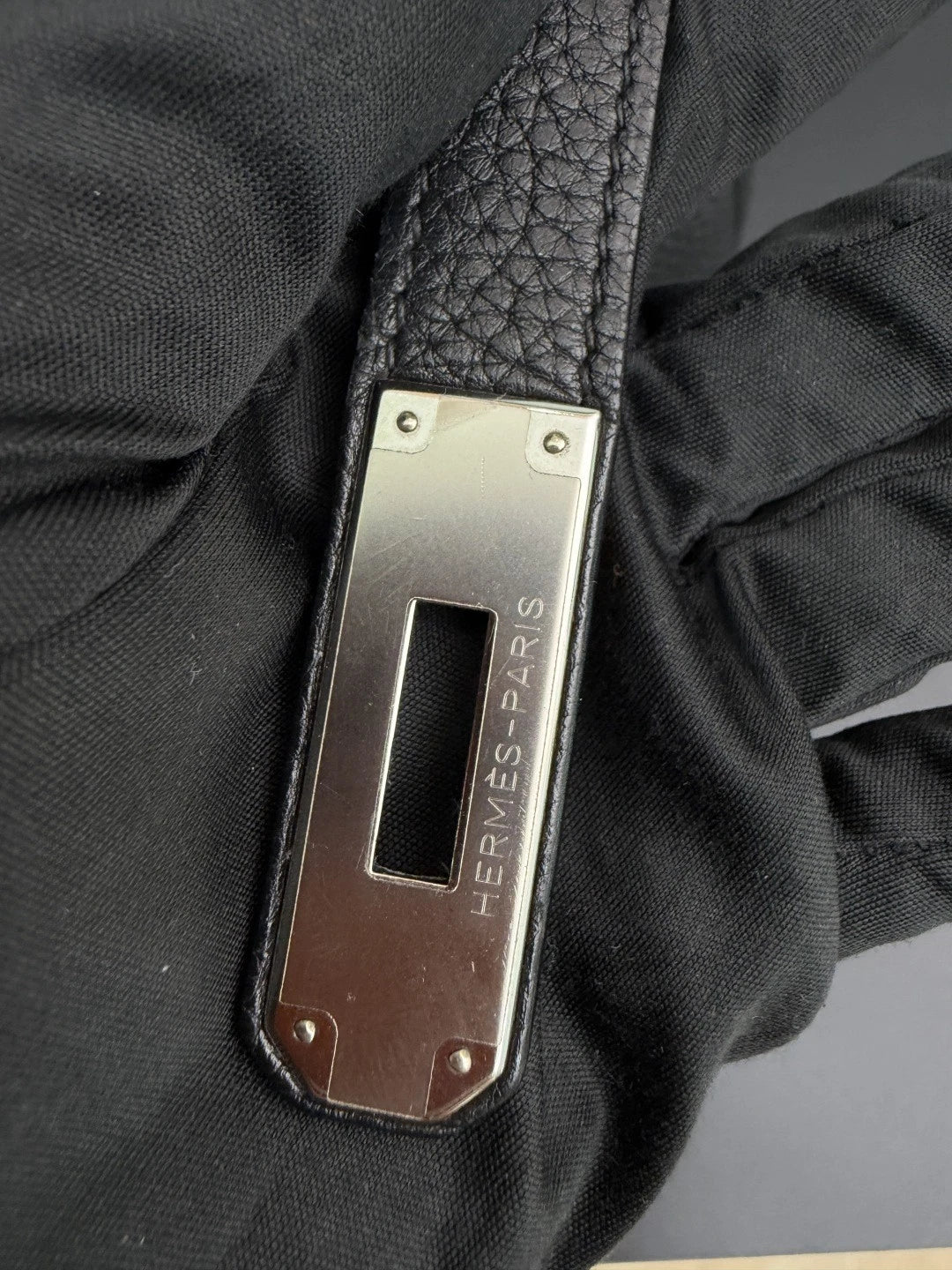 Authentic Hermes Kelly 32 Togo Tote Top Handle Crossbody Bag Black SHD