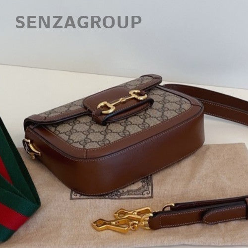 Gucci Horsebit 1955 Mini Shoulder Bag Crossbody Brown Gold Used Women Classic