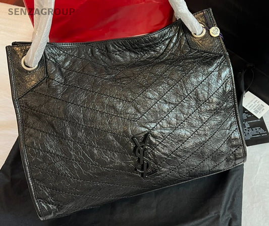 YSL Saint Laurent Niki Tote Black Logo Chain Shoulder bag Women Brand NEW