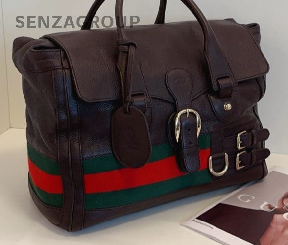 Gucci Calfskin Vintage Top Handle Bag Red Silver Used Women Classic